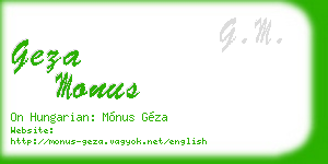 geza monus business card